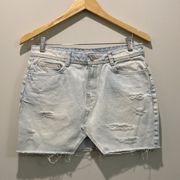 ZARA Light Blue Denim Jean Mini Skirt medium​ - Picture 10 of 11